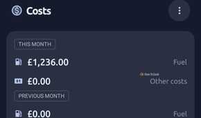 Mileage log in Fuelio