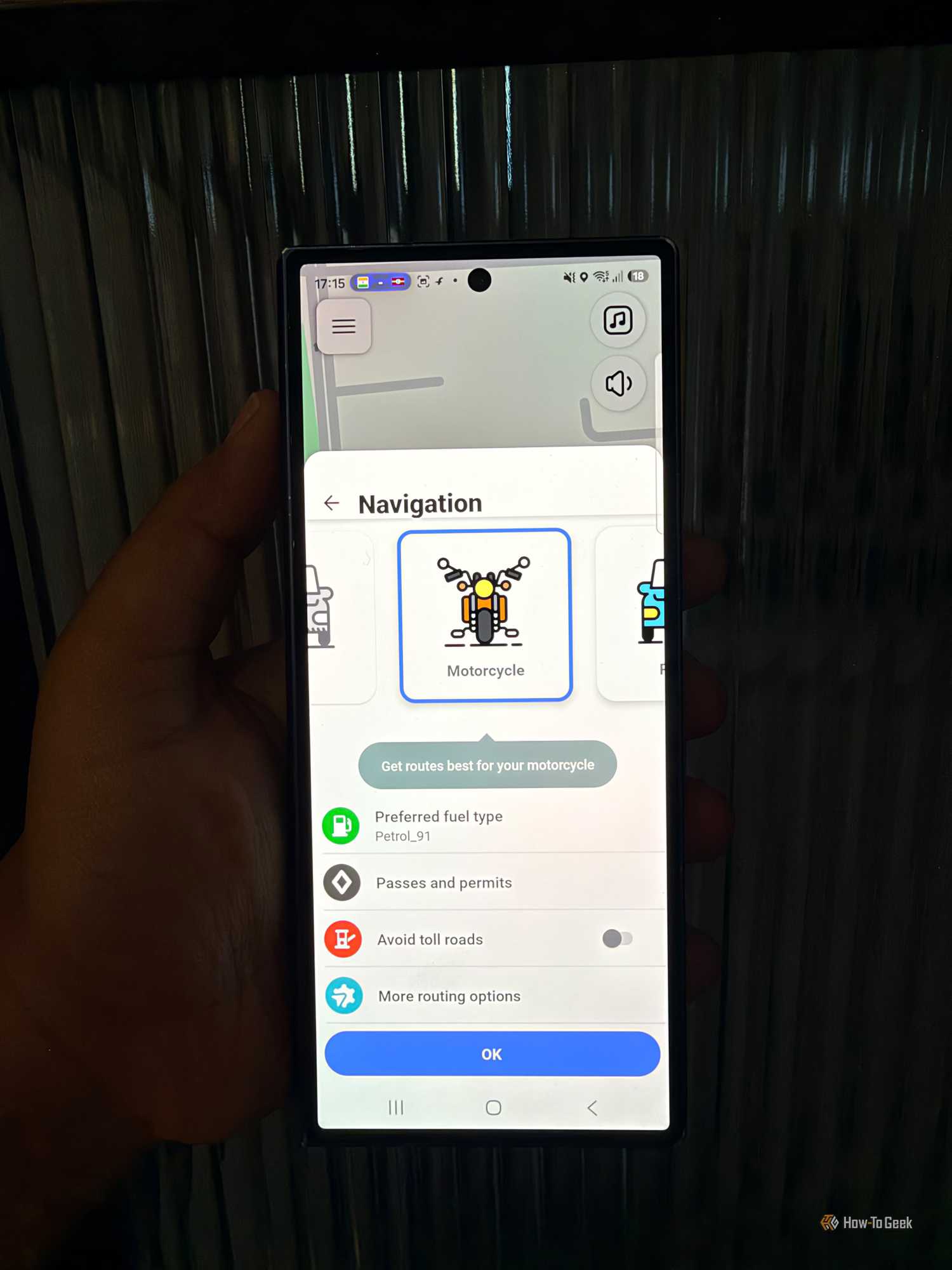Motorcycle mode in Waze