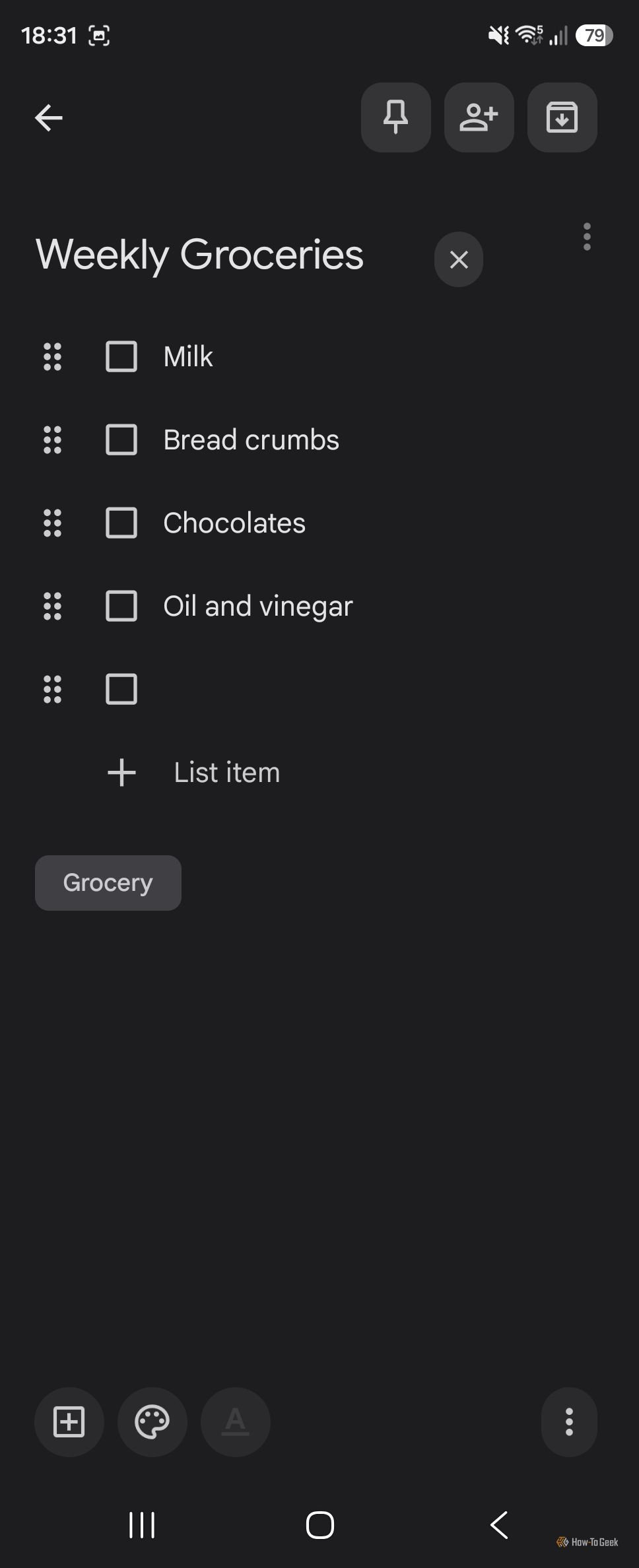 Old list in Keep