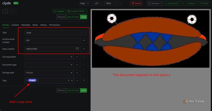 An MSpaint cheesburger logo inside of paperless with the words 'the document appearas in thsi pane' at the bottom.