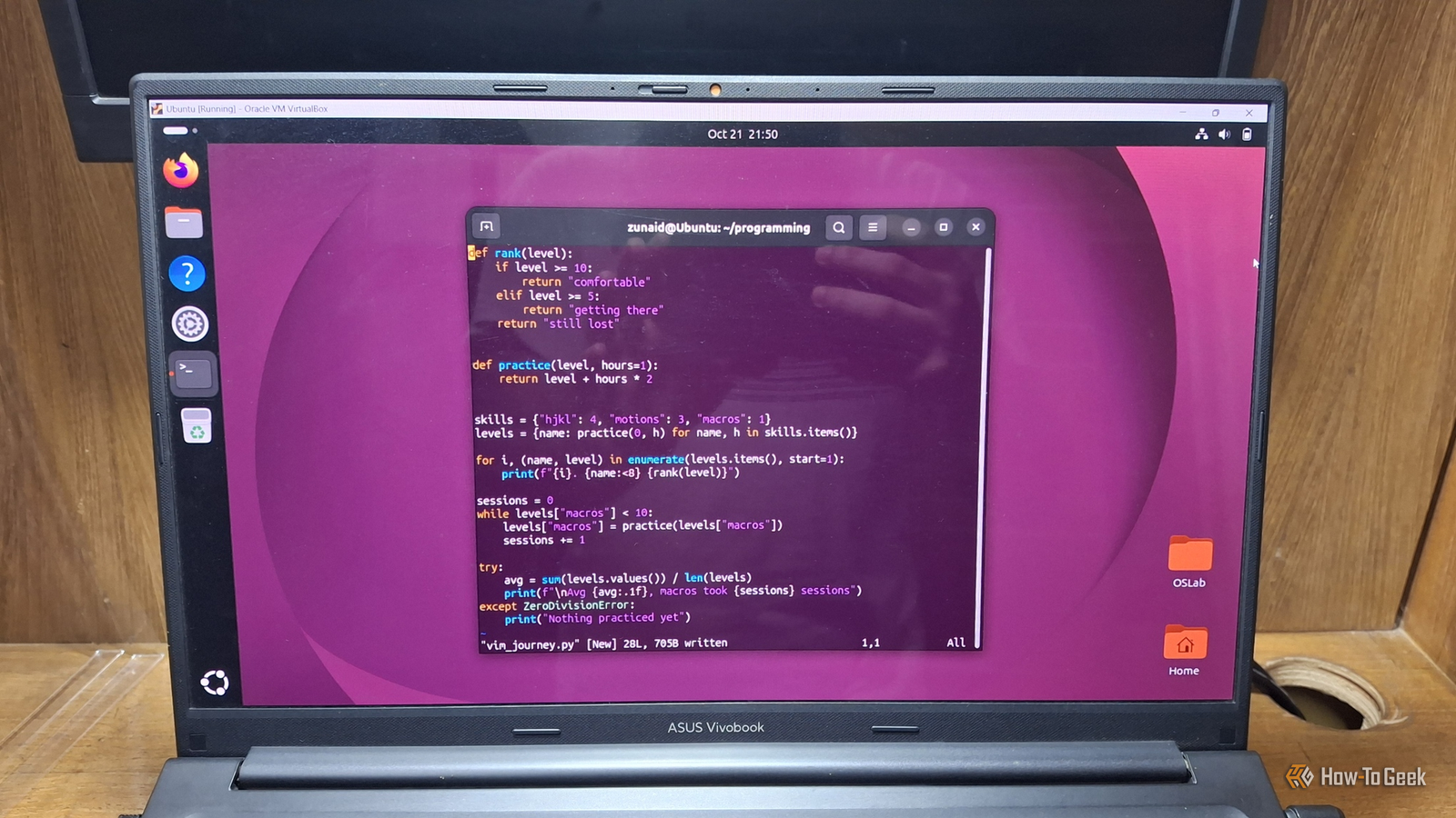 Код на Python в Vim Программирование в Vim