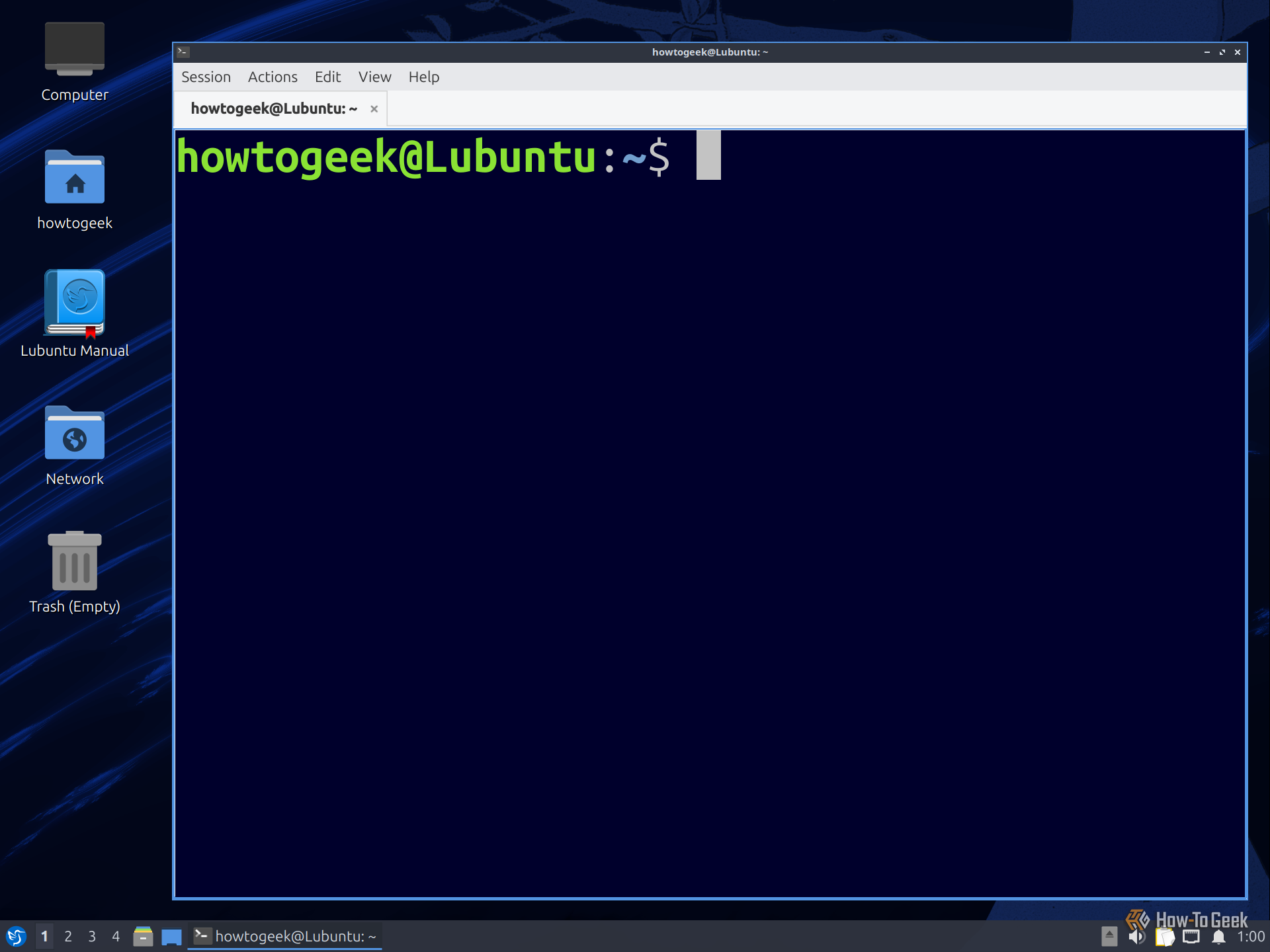 QTerminal open on the Lubuntu LXQt desktop.