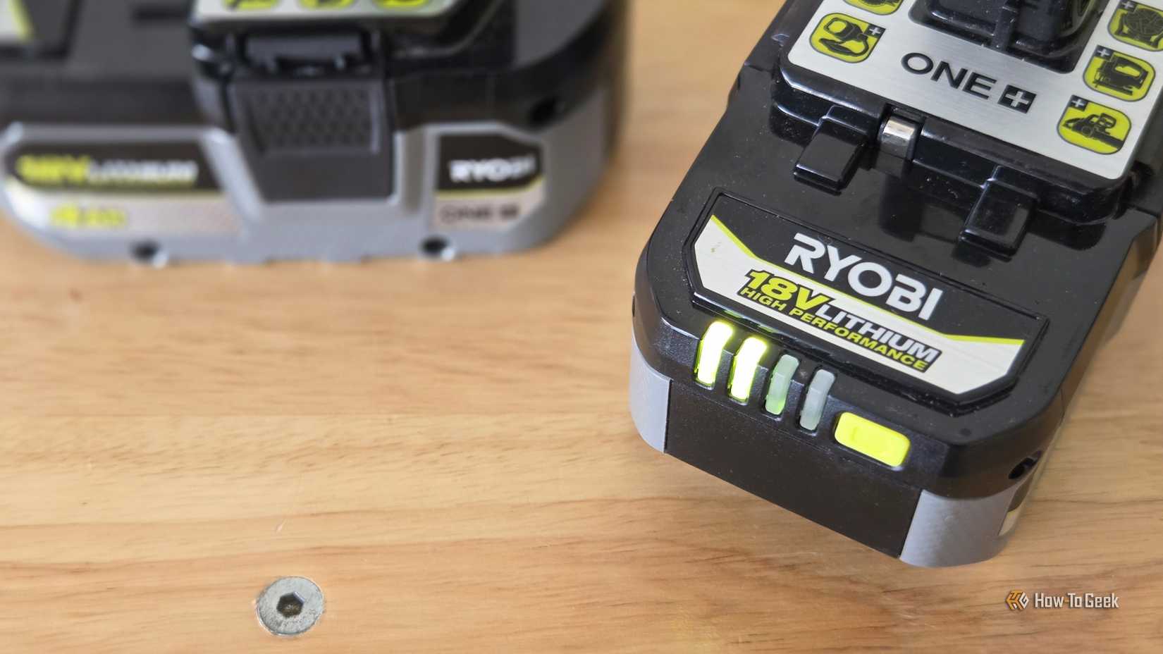 Ryobi battery half charged