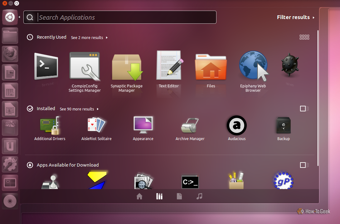A screenshot of the Gnome and Unity on Ubuntu.