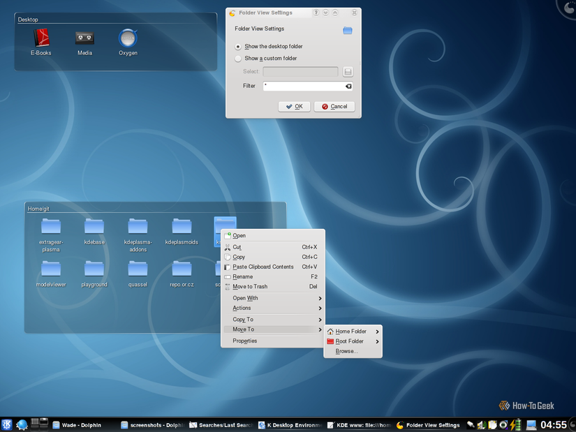 Screenshot of the KDE 4.1 Plasma Folderview.