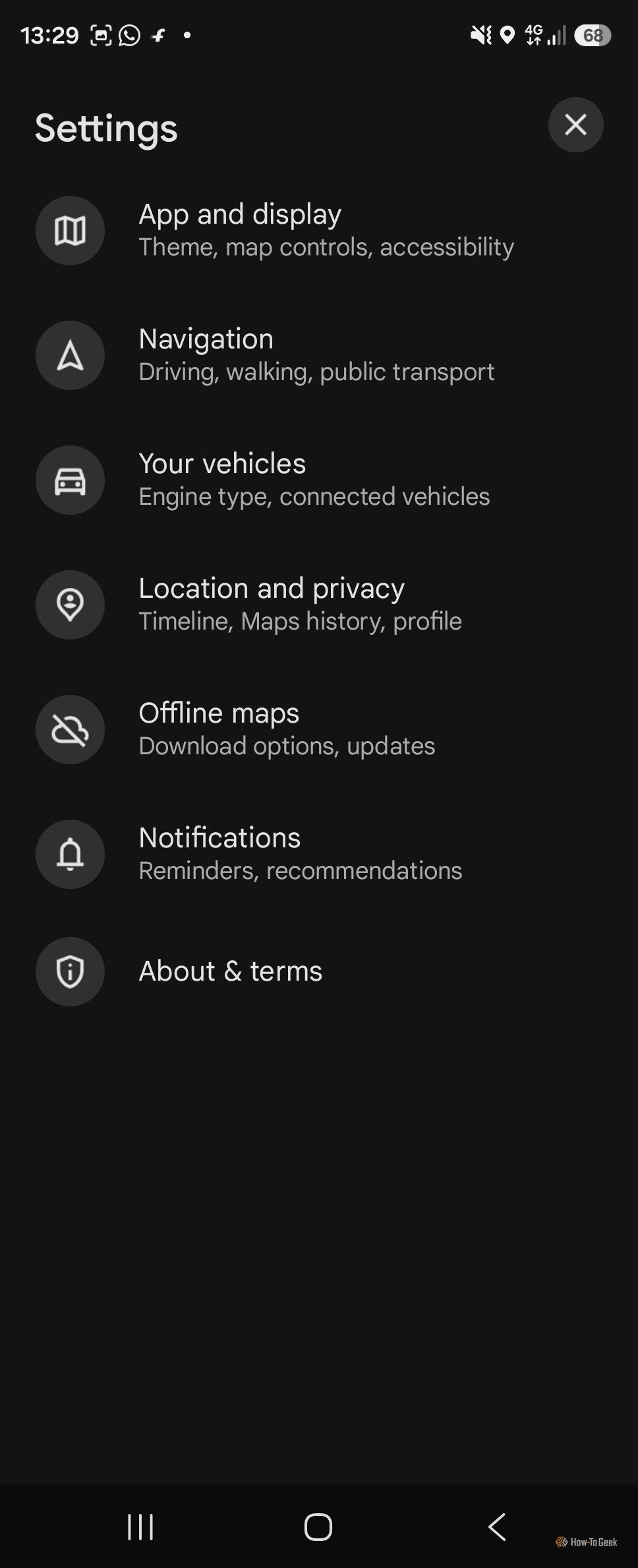 Settings detailed page