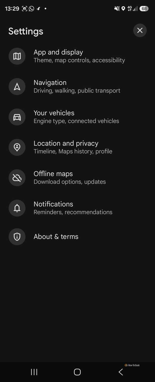 Settings detailed page
