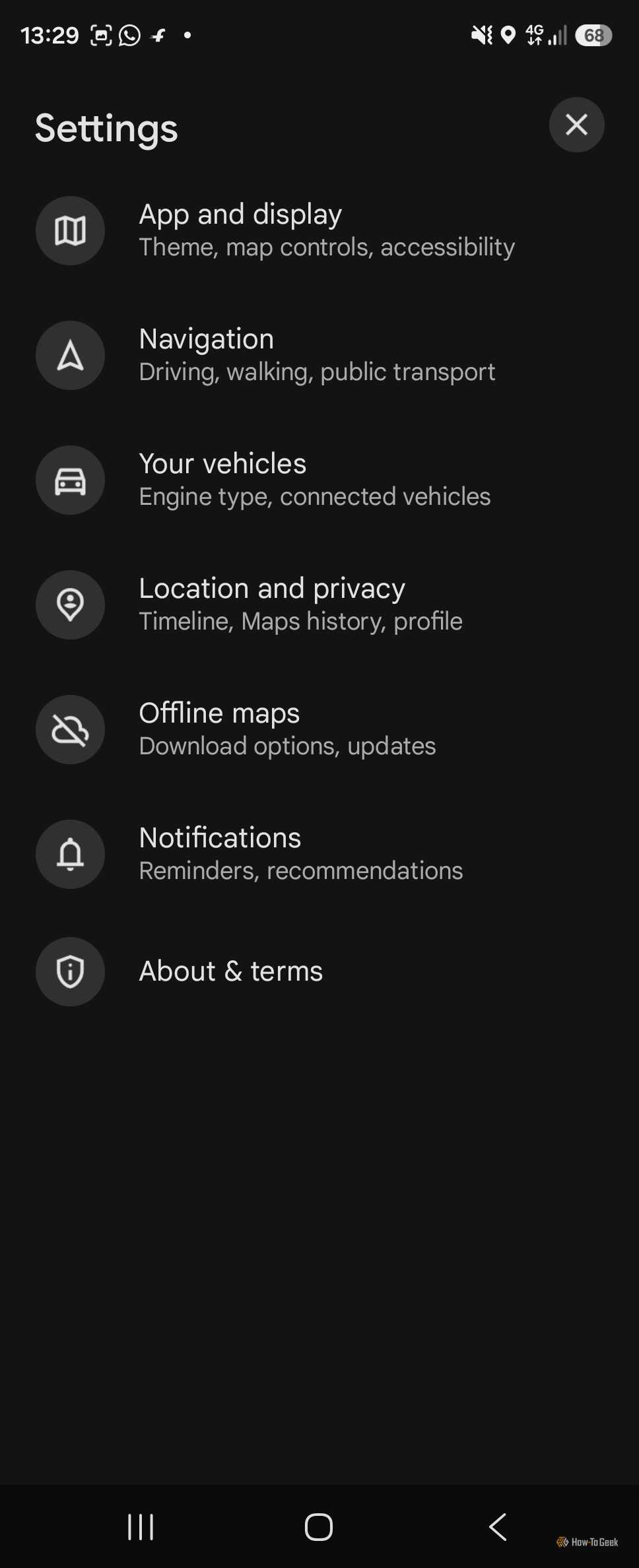 Settings detailed page
