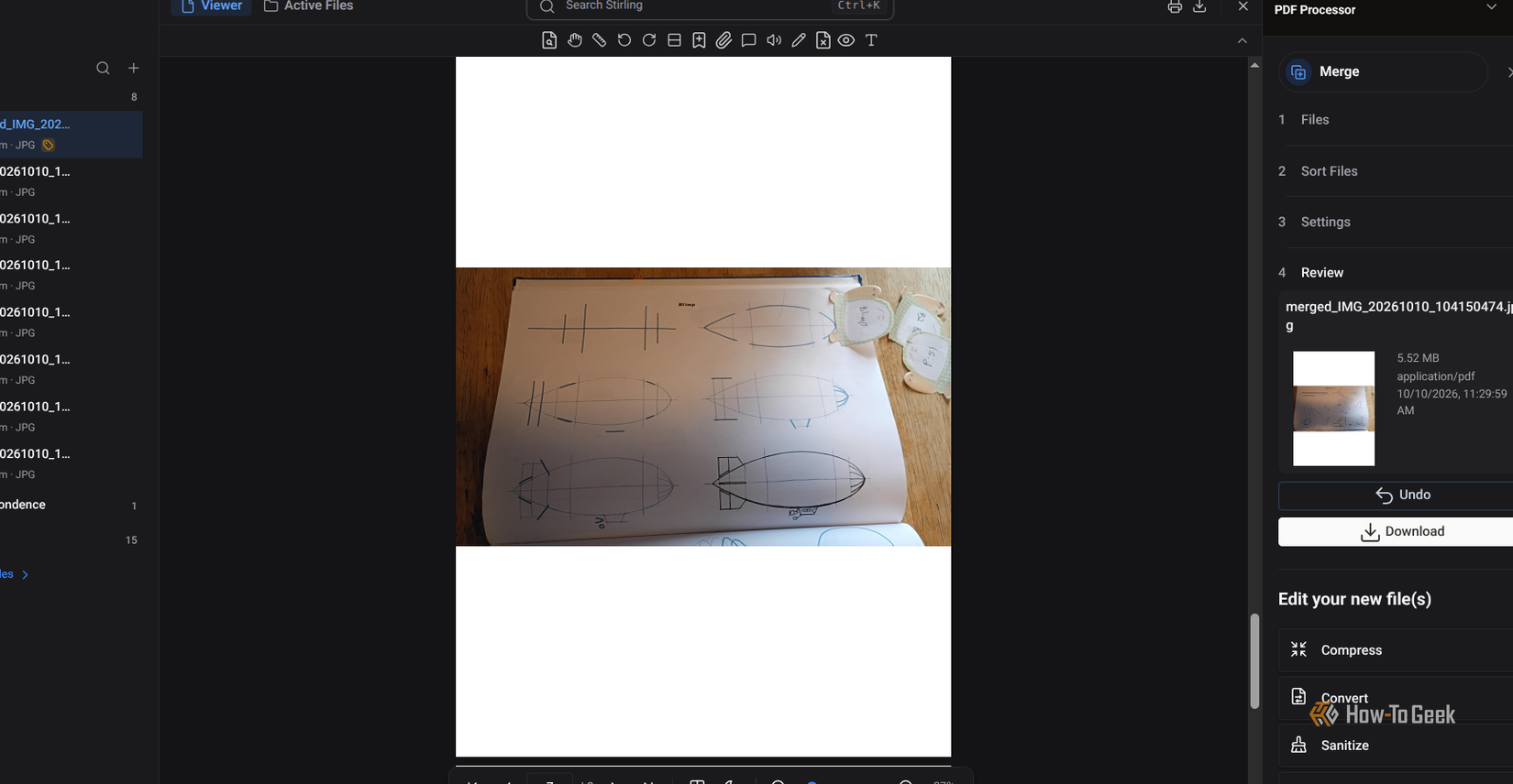 A pencil airplane document in Stirling PDF.