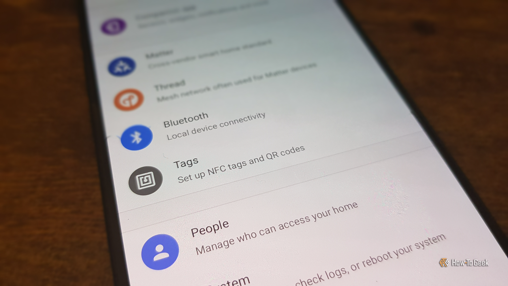The Tags setting in the Home Assistant Companion app on an iPhone.