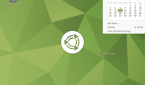 Ubuntu MATE calendar dropdown open from the top panel clock showing Kolkata time.
