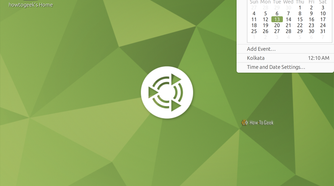 Ubuntu MATE calendar dropdown open from the top panel clock showing Kolkata time.