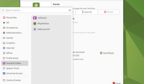 Ubuntu MATE with a Windows-style bottom panel layout and the application menu open on Sound and Video.