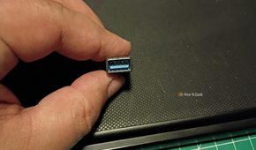 The USB port side of a USB adapter.