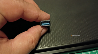 The USB port side of a USB adapter.