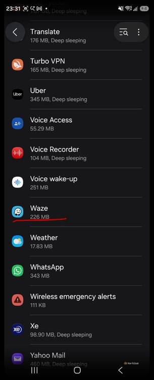 Changing the location setting in Waze