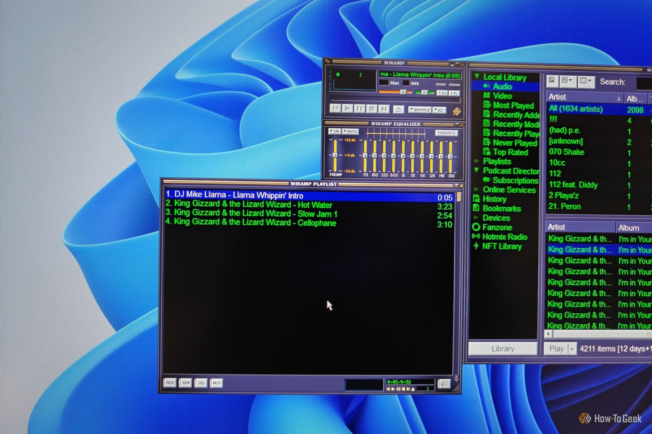 Окно плейлиста плеера Winamp