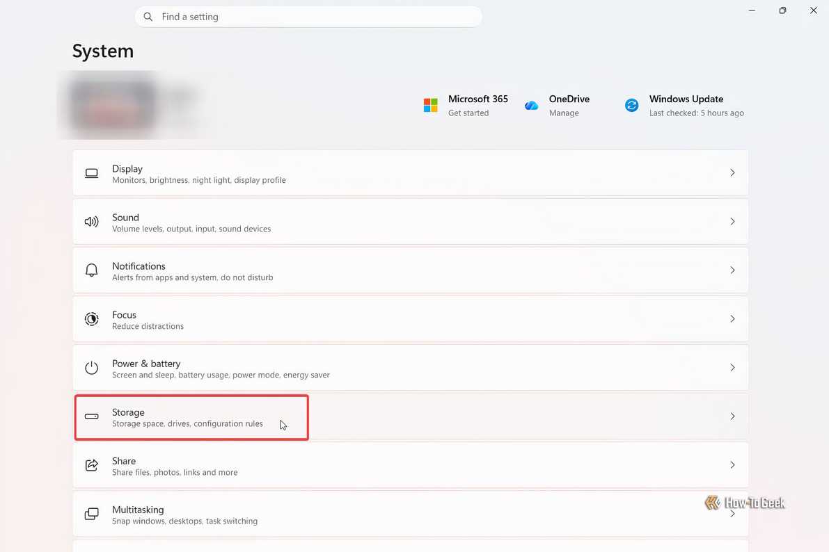 Управление хранилищем Windows 11 Раздел управления хранилищем в параметрах Windows 11